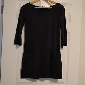 Black suede mini dress
